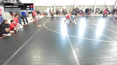 70-77 lbs Champ. Round 3 - Korinne Farmer, Askeo International Mat Club vs Isabella Almaguer, Victory Wrestling-Central WA