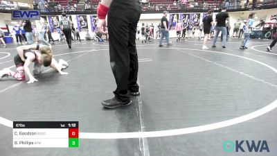 67 lbs Quarterfinal - Crew Goodson, Rough Riders vs Bodey Phillips, Bristow Youth Wrestling