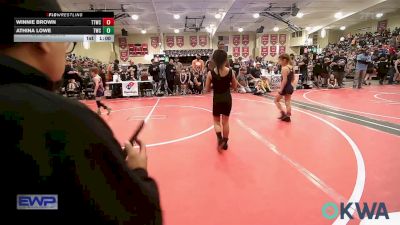 55-60 lbs Consolation - Winnie Brown, Team Tulsa Wrestling Club vs Athina Lowe, Tahlequah Wrestling Club