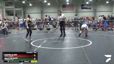 100 lbs Quarterfinal - Kasten Elsen, Council Grove vs Braxton Burt, Lawrence Elite