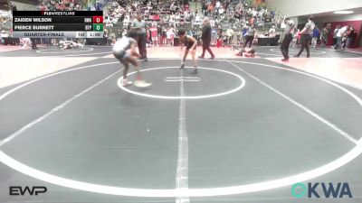 92 lbs Quarterfinal - Zaiden Wilson, HURRICANE WRESTLING ACADEMY vs Pierce Burnett, Tulsa Blue T Panthers