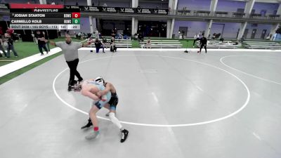 16U Boys - 113 lbs Cons. Round 6 - Josiah Stanton, Bloomington South Wrestling Club vs Carmello Kolb, Building Legends Wrestling Club