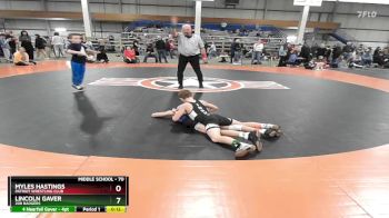 70 lbs Cons. Round 5 - Myles Hastings, Patriot Wrestling Club vs Lincoln Gaver, 208 Badgers