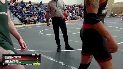 157 lbs Cons. Round 3 - Seth Dawkins, Evergreen State College vs Andrew Porter, Pacific (OR)