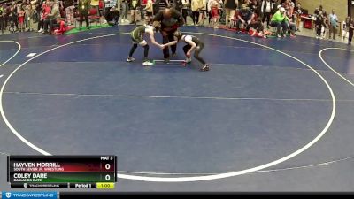 67 lbs Quarterfinal - Colby Dare, Badlands Elite vs Hayven Morrill, South Sevier Jr. Wrestling