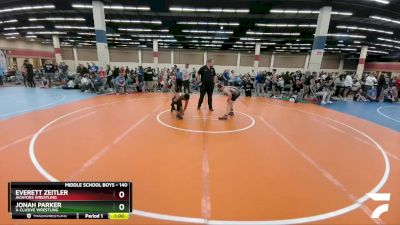 140 lbs Quarterfinal - Jonah Parker, X-CLUSIVE Wrestling vs Everett Zeitler, Aviators Wrestling