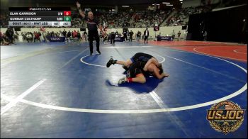 Quarterfinal - Elan Garrison, Coweta Tiger Wrestling vs Gunnar Coltharp, Harrah Little League Wrestling