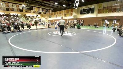 45 lbs Round 1 - Christian Cho, SoCal Hammers Wc vs Marty Cablay, Total Kaos Wrestling Club