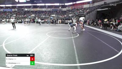 163 lbs Quarterfinal - Cesar Cano, Bryan Youth Wrestling Club vs Tristan Childress, Beebe Badgers