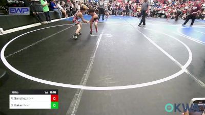 70 lbs Semifinal - Reilas Sanchez, Locust Grove Youth Wrestling vs Driver Baker, Skiatook Youth Wrestling