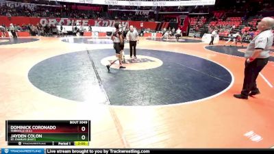 3A 144 lbs Champ. Round 1 - Jayden Colon, St. Charles (East) vs Dominick Coronado, Yorkville (H.S.)