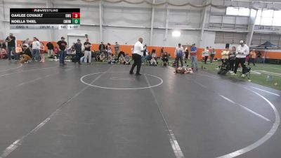 57 lbs Round 3 (6 Team) - Noella Thiel, Lady Warriors United Maroon vs Oaklee Covault, Girls With Grit