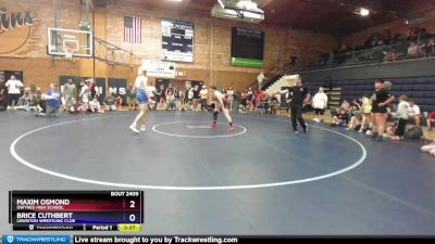190 lbs Quarterfinal - Maxim Osmond, Owyhee High School vs Brice Cuthbert, Lewiston Wrestling Club
