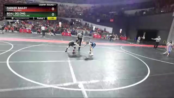 84 lbs Champ. Round 1 - Beau DeLong, Crass Trained Wrestling vs Parker ...