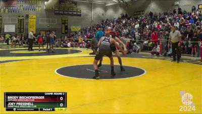 142 lbs Champ. Round 2 - Joey Pressnell, Sunnyvale Wrestling Club vs Brody Bischofberger, Outlaws Wrestling Club