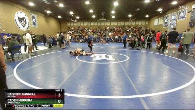 106 lbs Cons. Semi - Caden Herrera, Bakersfield vs Cadence Harrell, Mayfair