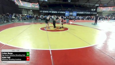 105 lbs Cons. Rd Of 16 - Colten Bump, Gig Harbor Grizzlies Wrestling Club vs Adam Hall, Whatcom Wrestling Academy
