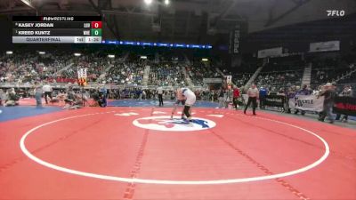 3A-190 lbs Quarterfinal - Kreed Kuntz, Wheatland vs Kasey Jordan, Lovell