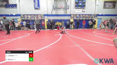 52 lbs Quarterfinal - Joey Jabben, Caney Valley Wrestling vs Emerson Braun, Owasso Takedown Club