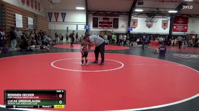 Bracket 12 lbs Quarterfinal - Rownen Decker, Fort Madison Wrestling Club vs Lucas Greenslaugh, Keokuk Kids Wrestling Club