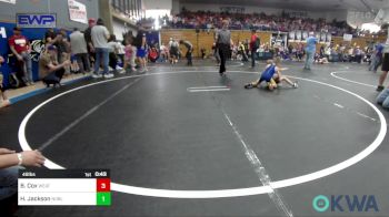 49 lbs Round Of 16 - Bill Cox, Weatherford Youth Wrestling vs Hunter Jackson, Noble Takedown Club