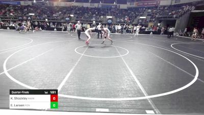 148 lbs Quarterfinal - Kyle Shockley, Marksmen Wrestling Club vs Elijah Larsen, Pioneer Grappling Academy