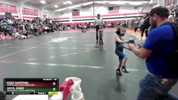 40 lbs Round 1 - Odyn Jones, Higginsville Youth Wrestling vs Chaz Hartman, Carrollton Youth Wrestling