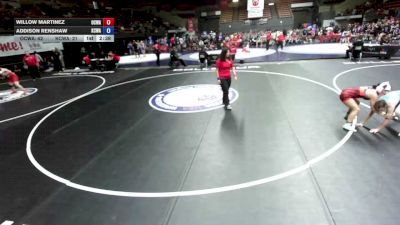 100 lbs Willow Martinez, OCWA - Orange County Wrestling Association vs Addison Renshaw, KCWA - Kern County Wrestling Association