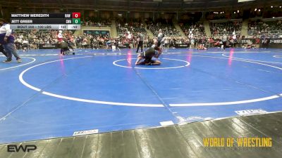 100 lbs Consi Of 8 #2 - Matthew Meredith, RAW Wrestling Club vs Jett Greer, Shelton Wrestling Academy
