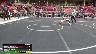 60 lbs Semifinal - Braelyn Hicks, Renegades vs River Stephens, Abilene Kids Wrestling Club