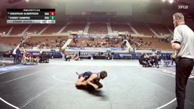 D1-157 lbs Champ. Round 1 - Jonathan Albertson, Shadow Ridge High School vs Korey Kemper, Desert Vista High School