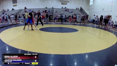 113-123 lbs Round 2 - Emma Allison, Highland Wrestling Club vs Azaryah Baldwin, Unattached