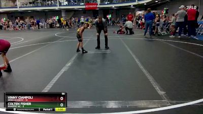 56 lbs Round 7 (8 Team) - Vinny Ciampoli, Kings Academy vs Colten Fisher, Rangers WC