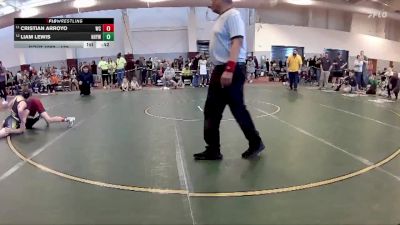 132 lbs Cons. Round 2 - Cristian Arroyo, Warren County Middle School vs Liam Lewis, Hanover Hawkeye Youth Wrestlin