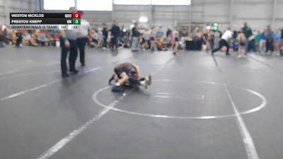 60 lbs Quarterfinals (8 Team) - Weston Nicklos, Neighborhood Wrestling vs Preston Knepp, Mitten Mayhem