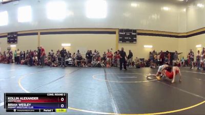 82 lbs Cons. Round 2 - Kollin Alexander, Unattached vs Brian Wesley, Hobart Wrestling Club