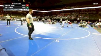 120 Class 3 lbs Champ. Round 1 - Dayton Dunn, Warrensburg vs Dylan Hall, St. Pius X (Kansas City)