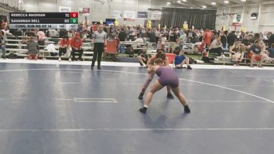 130 lbs Cons. Sub-rd Of 16 - Savannah Bell, Black Hills Stampede vs Rebecca Mashian, Youth Impact Center