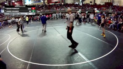 75 lbs Champ. Round 1 - James Kramer, IronHawk Wrestling Academy vs Isaiah Pursley, Chase County Wrestling Club