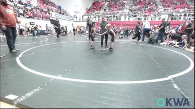 46 lbs Round Of 32 - Maverick Crawford, Southmoore SaberCats Wrestling vs Steele Cook, Harrah Little League Wrestling