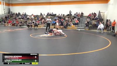 J-11 lbs Semifinal - Grayson Bowman, Immortal Athletics WC vs Logan Woodbury, Fox Lake WC