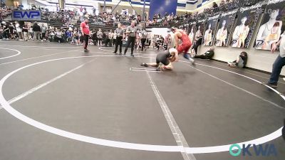 140 lbs Quarterfinal - Tyler Bryson, Harrah Little League Wrestling vs Lisandro Hernandez, Lone Grove Takedown Club