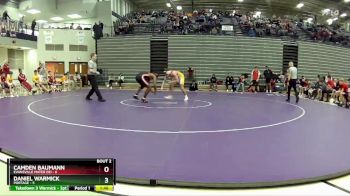 165 lbs Quarterfinals (8 Team) - Daniel Warmick, Portage vs Camden Baumann, Evansville Mater Dei