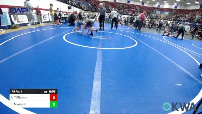 66 lbs Rr Rnd 1 - Arabella Tiffin, Harrah Little League Wrestling vs Lyncoln Myers, BullTrained