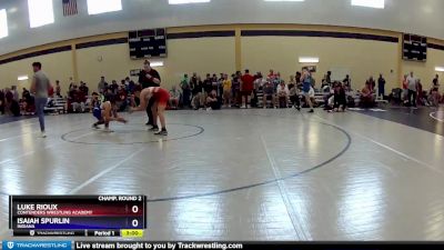 120 lbs Champ. Round 2 - Luke Rioux, Contenders Wrestling Academy vs Isaiah Spurlin, Indiana