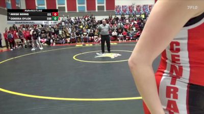 125 lbs Quarterfinal - Reese Berns, Central Elkader vs Odessa Oyloe, South Winneshiek