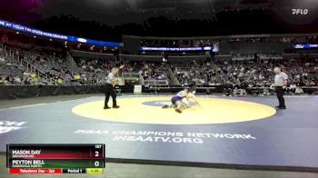 157 lbs Quarterfinal - Mason Day, Brownsburg vs Peyton Bell, Evansville North