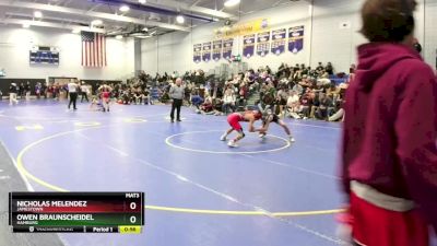 124 lbs Cons. Round 2 - Nicholas Melendez, Jamestown vs Owen Braunscheidel, Hamburg