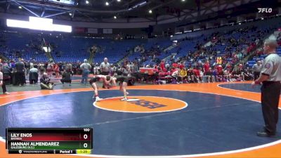 100 lbs Cons. Semi - LIly Enos, Batavia vs Hannah Almendarez, Galesburg (H.S.)