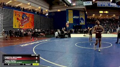 138 lbs Champ. Round 2 - Caedyn Ricciardi, St Peter Prepatory vs Piero Papili, Delaware Military Academy